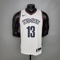 NBA Men New Brooklyn Nets White City #13 HARDEN Jersey High Quality Name and Number Print