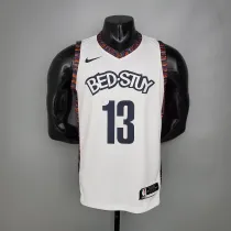 NBA Men New Brooklyn Nets White City #13 HARDEN Jersey High Quality Name and Number Print