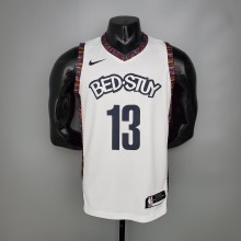 NBA Men New Brooklyn Nets White City #13 HARDEN Jersey High Quality Name and Number Print
