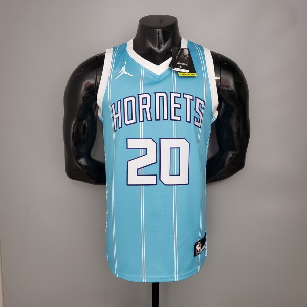 NBA Men Charlotte Hornets #20 HAYWARD Blue Jersey High Quality Name and Number Print