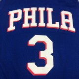 NBA Men Philadelphia 76ers Blue #3 IVERSON Jersey High Quality Name and Number Print