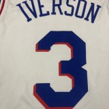 NBA Men Philadelphia 76ers White #3 IVERSON Jersey High Quality Name and Number Print