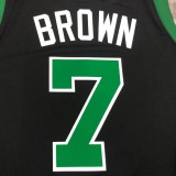 NBA Season 2021 Boston Celtics Black with Green Name #7 BROWN Jersey High Quality Name and Number Print