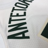 NBA Men Milwaukee Bucks Beige #34 ANTETOKOUNMPO Jersey High Quality Name and Number Print