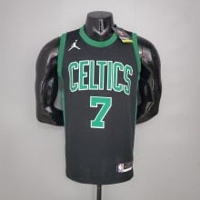 NBA Season 2021 Boston Celtics Black with Green Name #7 BROWN Jersey High Quality Name and Number Print