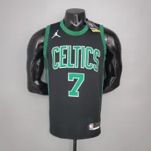 NBA Season 2021 Boston Celtics Black with Green Name #7 BROWN Jersey High Quality Name and Number Print
