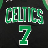 NBA Season 2021 Boston Celtics Black with Green Name #7 BROWN Jersey High Quality Name and Number Print