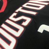 NBA Men Season 2021 Houston Rockets Black with Jordan Logo #1 WALL Jersey High Quality Name and Number Print