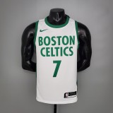 NBA Season 2021 Boston Celtics White City #7 BROWN Jersey High Quality Name and Number Print