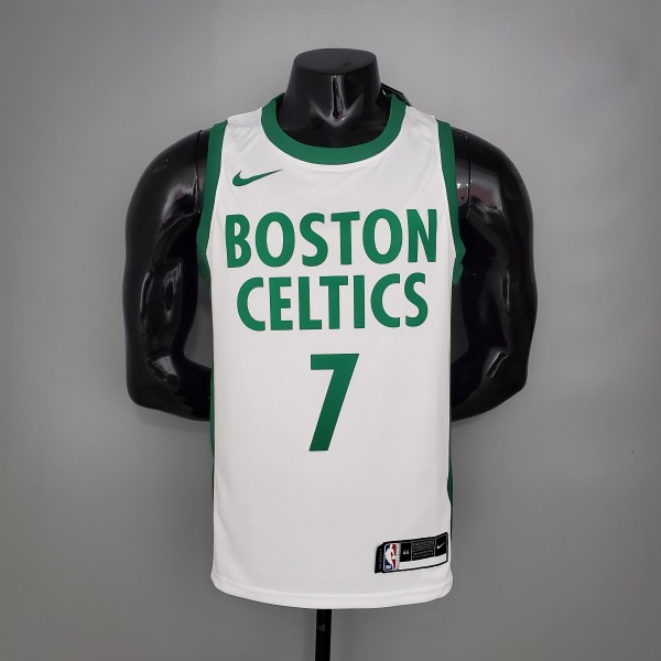 NBA Season 2021 Boston Celtics White City #7 BROWN Jersey High Quality Name and Number Print