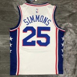 NBA Men Philadelphia 76ers White #25 SIMMONS Jersey High Quality Name and Number Print