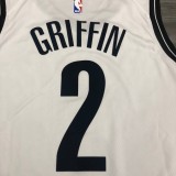 NBA Men New Brooklyn Nets White #2 GRIFFIN Jersey High Quality Name and Number Print