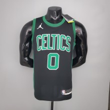 NBA Season 2021 Boston Celtics Black with Green Name #0 TATUM Jersey High Quality Name and Number Print