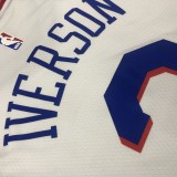 NBA Men Philadelphia 76ers White #3 IVERSON Jersey High Quality Name and Number Print