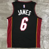 NBA Men Miami Heat Black #6 JAMES Jersey High Quality Name and Number Print