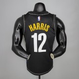 NBA Men Season 2021 Brooklyn Nets Black City #12 HARRIS Jersey High Quality Name and Number Print