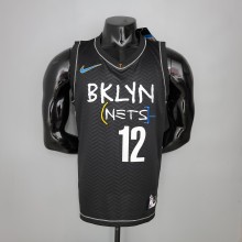 NBA Men Season 2021 Brooklyn Nets Black City #12 HARRIS Jersey High Quality Name and Number Print