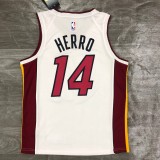 NBA Men Miami Heat White #14 HERRO Jersey High Quality Name and Number Print