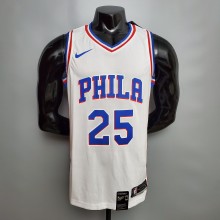 NBA Men Philadelphia 76ers White #25 SIMMONS Jersey High Quality Name and Number Print