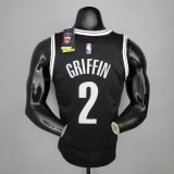 NBA Men New Brooklyn Nets Black #2 GRIFFIN Jersey High Quality Name and Number Print