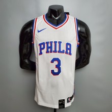 NBA Men Philadelphia 76ers White #3 IVERSON Jersey High Quality Name and Number Print