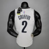 NBA Men New Brooklyn Nets White #2 GRIFFIN Jersey High Quality Name and Number Print