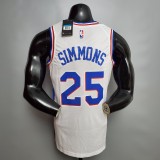 NBA Men Philadelphia 76ers White #25 SIMMONS Jersey High Quality Name and Number Print