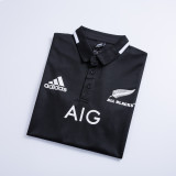 Rugby 2021-2021 All Black Black Rugby Polo High Quality
