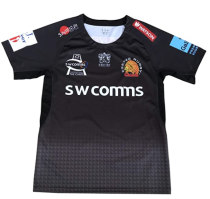 Rugby Season 2021 Exeter Chiefs Black Rugby Jersey High Quality