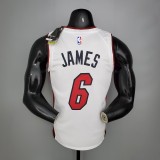 NBA Men Miami Heat White #6 JAMES Jersey High Quality Name and Number Print