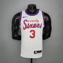 NBA Men Philadelphia 76ers 19-20 Season White #3 IVERSON Jersey High Quality Name and Number Print