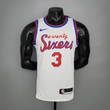 NBA Men Philadelphia 76ers 19-20 Season White #3 IVERSON Jersey High Quality Name and Number Print