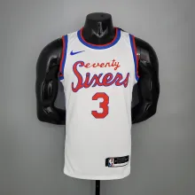 NBA Men Philadelphia 76ers 19-20 Season White #3 IVERSON Jersey High Quality Name and Number Print