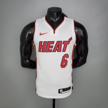 NBA Men Miami Heat White #6 JAMES Jersey High Quality Name and Number Print