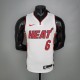 NBA Men Miami Heat White #6 JAMES Jersey High Quality Name and Number Print