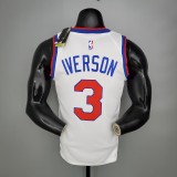 NBA Men Philadelphia 76ers 19-20 Season White #3 IVERSON Jersey High Quality Name and Number Print