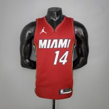NBA Season 2021 Men Miami Heat Red #14 HERRO Jersey with Jordan Logo High Quality Name and Number Print