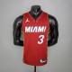 NBA Season 2021 Men Miami Heat Red #3 WADE Jersey with Jordan Logo High Quality Name and Number Print
