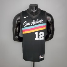 NBA Season 2021 Men San Antonio Spurs Black City #12 ALDRIDGE Jersey High Quality Name and Number Print