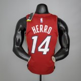 NBA Season 2021 Men Miami Heat Red #14 HERRO Jersey with Jordan Logo High Quality Name and Number Print