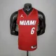 NBA Season 2021 Men Miami Heat Red #6 JAMES Jersey with Jordan Logo High Quality Name and Number Print