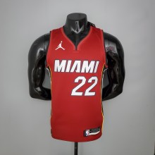 NBA Season 2021 Men Miami Heat Red #22 BUTLER Jersey with Jordan Logo High Quality Name and Number Print