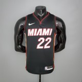 NBA Men Miami Heat Black #22 BUTLER Jersey High Quality Name and Number Print