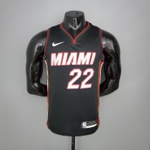 NBA Men Miami Heat Black #22 BUTLER Jersey High Quality Name and Number Print