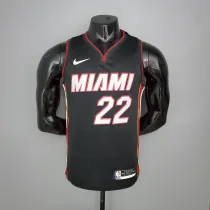 NBA Men Miami Heat Black #22 BUTLER Jersey High Quality Name and Number Print