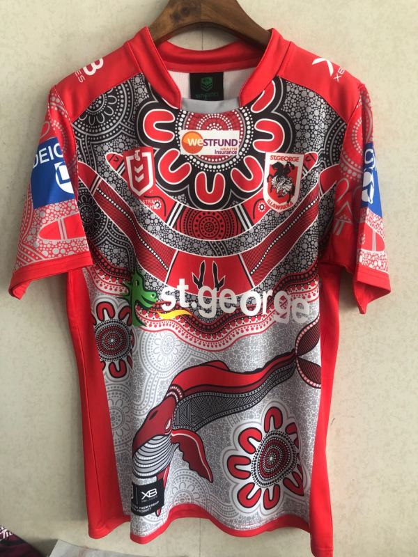 Rugby Season 2021 St. George Illawarra dragons in Indigneous Version Rugby Jersey High Quality