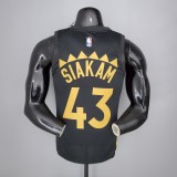 2021 season SIAKAM#43 Raptors Black Gold NBA Jersey High Quality Name and Number Print