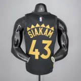 2021 season SIAKAM#43 Raptors Black Gold NBA Jersey High Quality Name and Number Print