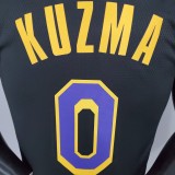 2021 KUZMA#0 Lakers Bonus Edition Black NBA Jersey  High Quality Name and Number Print