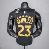 2021 season VANVLEET#23 Raptors Black Gold NBA Jersey High Quality Name and Number Print